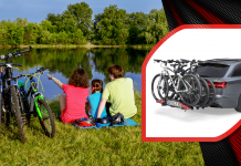 “Szinte gyerekjáték felszerelni és a bringákat rögzíteni.” Kerékpártartónál pihenés egy tó mellett